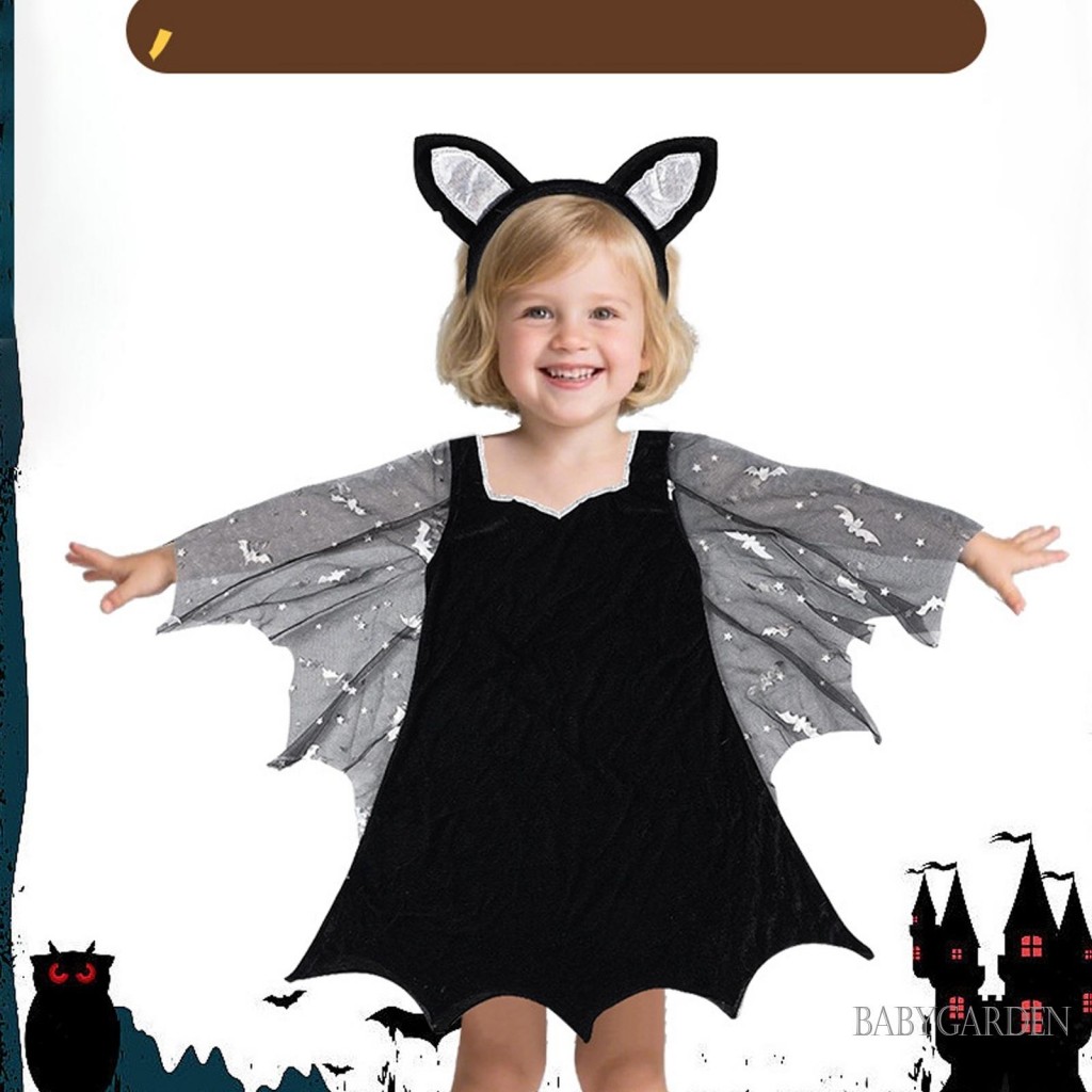 7-8 Tuổi Trẻ Em Bé Gái Halloween Bát Cosplay Trang Phục Lưới Sheer Tay Áo Có Băng Đô