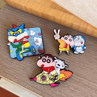 3 Cái / bộ Dễ Thương Crayon Shin-chan Trâm Cài Anime Nhật Bản Kim Loại Huy Hiệu Túi Quần Áo Trang Trí