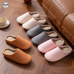 Phong cách Nhật Bản Muji Style / Dép cotton Baotou nam nữ / Dép cotton thoáng khí chống trượt / Dép ấm áp ngoài trời tại nhà