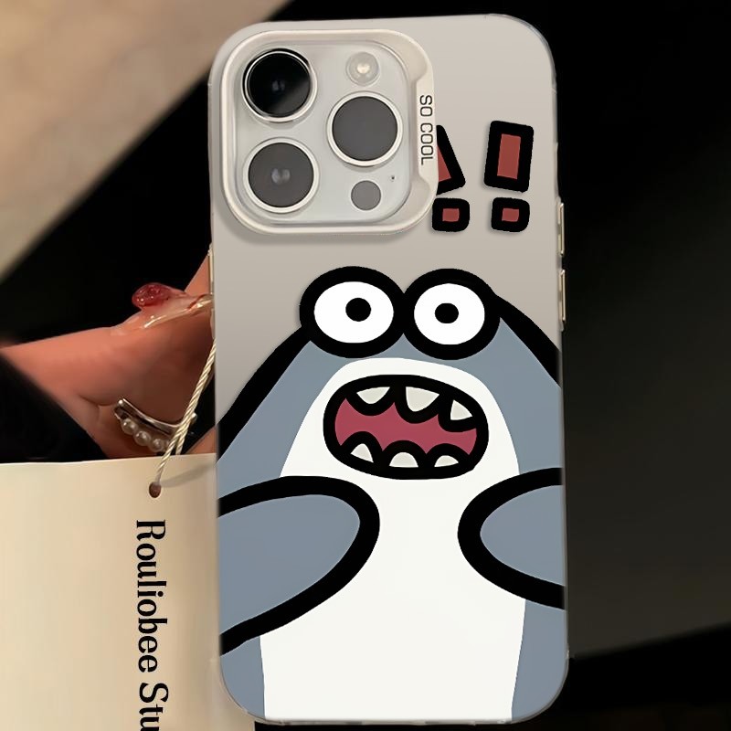 Ốp Lưng iPhone Hình Cá Mập Con Đáng Yêu - Tương Thích 16/15/14/13/12/11 Pro Max, XS Max, X