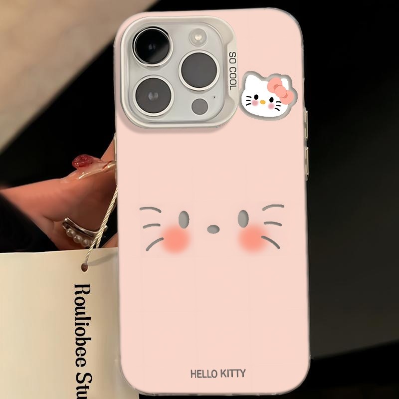 Ốp Lưng iPhone Hình Hello Kitty Tông Hồng - Tương Thích 16/15/14/13/12/11 Pro Max, XS Max, X