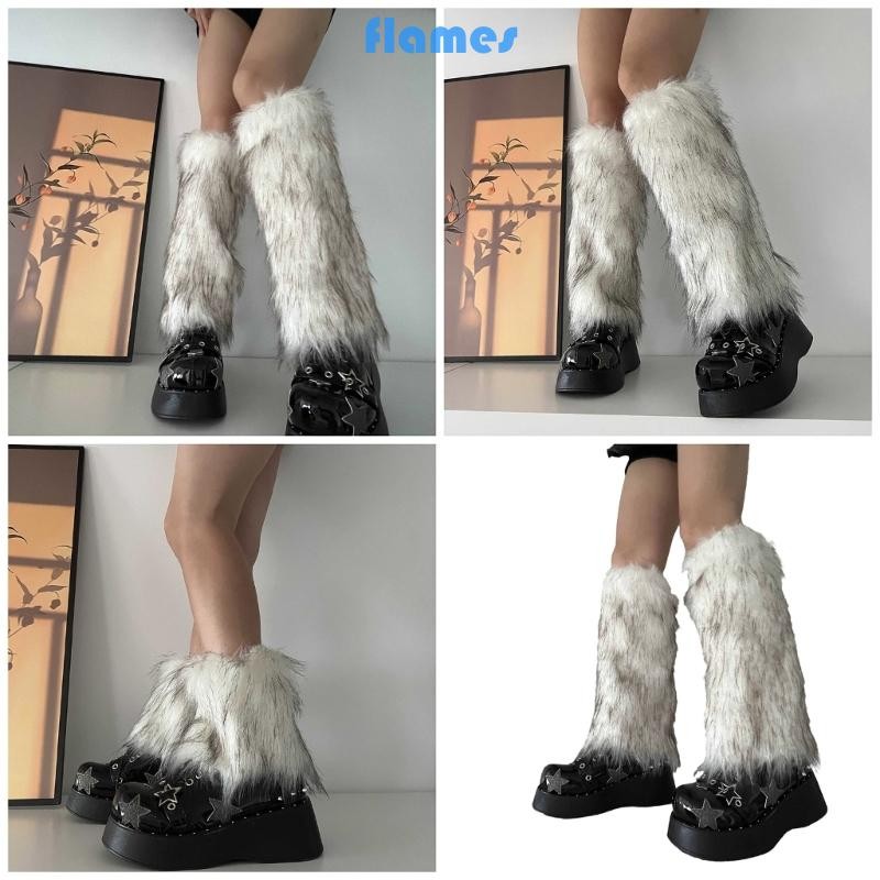 Trang phục nữ lông thú giả fuzzy, giữ ấm cho chân và tay