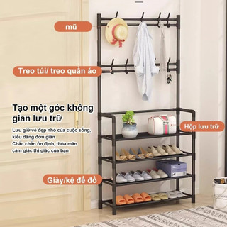 (SẴN) Kệ Đựng Giày Dép Đa Năng Kèm Móc Treo MAISON, Kệ Để Giày Túi Xách Quần Áo Gọn Gàng Tiện Lợi
