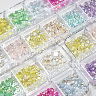 Hạt trang trí móng mắt mèo 12 lưới, tròn chấm, nàng tiên cá, hạt resin, dụng cụ làm móng cho tiệm