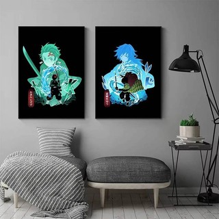 Tranh Canvas Demon Slayer Tanjiro Trang Trí Tường Nhà Poster Canvas Không Khung