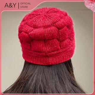 Mũ len dệt kim ấm áp A&amp;Y, phù hợp cho mẹ và bà ngoại, lót lông cừu dày, quà tặng Giáng sinh lý tưởng.
