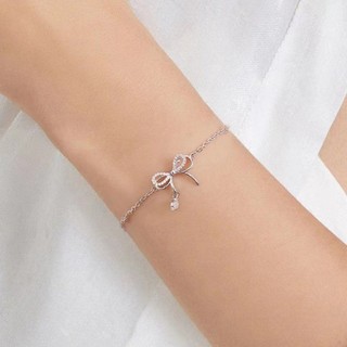 Vòng tay bạc hai lớp có thể điều chỉnh, phong cách Hàn Quốc, phù hợp cho nữ