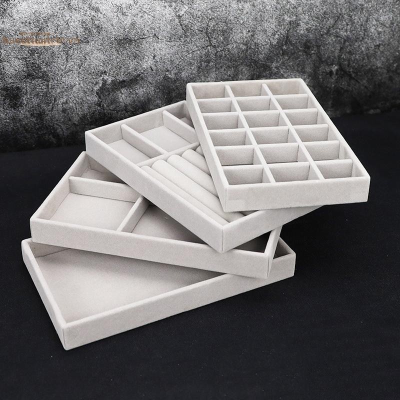 TRTR Nhung Hộp Trang Sức Khay Bảo Quản Trang Sức Giá Đỡ Cho Nhẫn Bông Tai Vòng Cổ Vòng Tay Hộp Trưng Bày Trang Sức Hộp Phân Loại VN