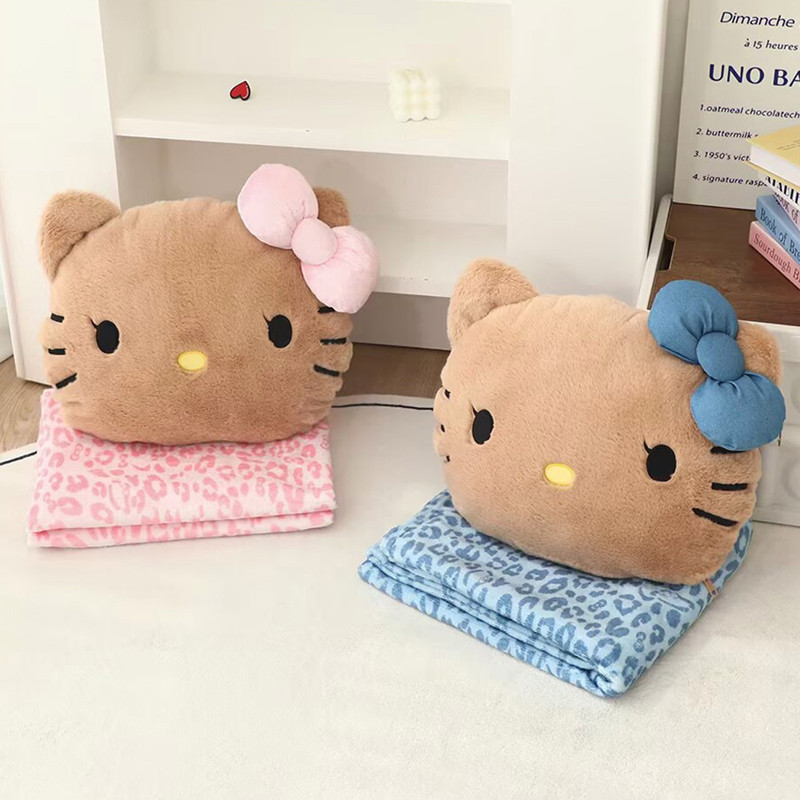 BH2 Sanrio Hello Kitty Có Mũ Trùm Đầu Hình Chữ U Gối Du Lịch Cổ Hoạt Hình Gối Dễ Thương Chăn 2 Trong 1 HB2