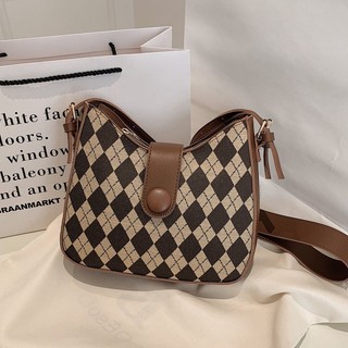 Túi xách nữ đeo vai dây kéo thời trang Checkerboard