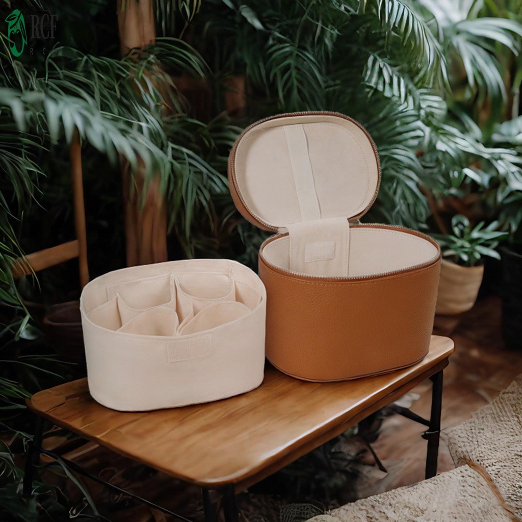 Túi đựng mỹ phẩm di động Hộp đựng du lịch trang điểm có dây kéo và tay cầm để lưu trữ Son môi Bút chì kẻ mày Mỹ phẩm