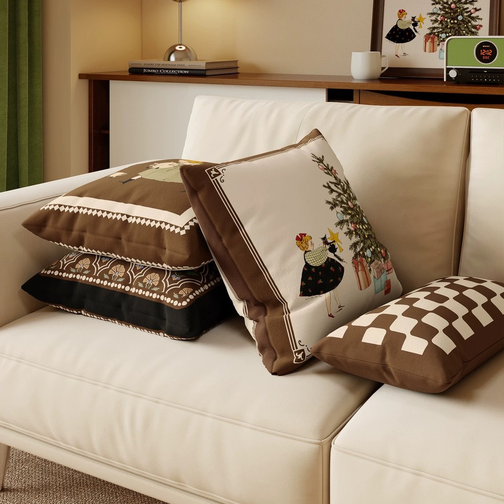 Giáng Sinh Gối Nhà Bắc Âu Ngày Lễ Trang Trí Ngắn Sang Trọng Sofa Đệm Gối Gói Đơn