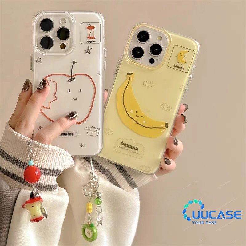 Ốp Điện Thoại Emoji Trái Cây Dễ Thương Cho IPhone 11 12Pro 13 14Plus 15Pro Max 16Plus 16Pro 17 XR XS Max 7 8Plus Vỏ Điện Thoại Cô Gái Sáng Tạo BB
