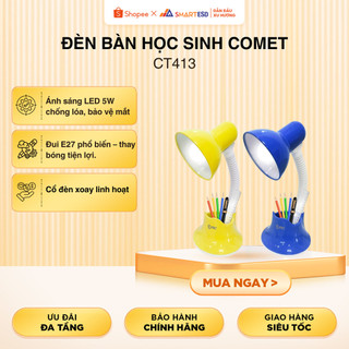 Đèn Bàn Học Sinh Comet CT413 - Có ngăn đựng bút - Đui đèn E27 - Bảo hành chính hãng 12 tháng
