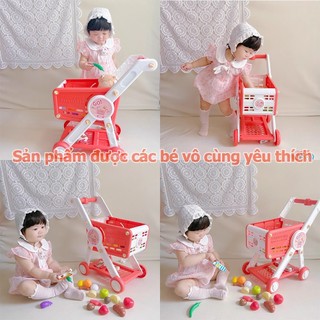 Đồ Chơi Bé Gái Xe Đẩy Siêu Thị 31 Chi Tiết – Bộ Hoa Quả Mô Phỏng, Chất Liệu ABS Cao Cấp