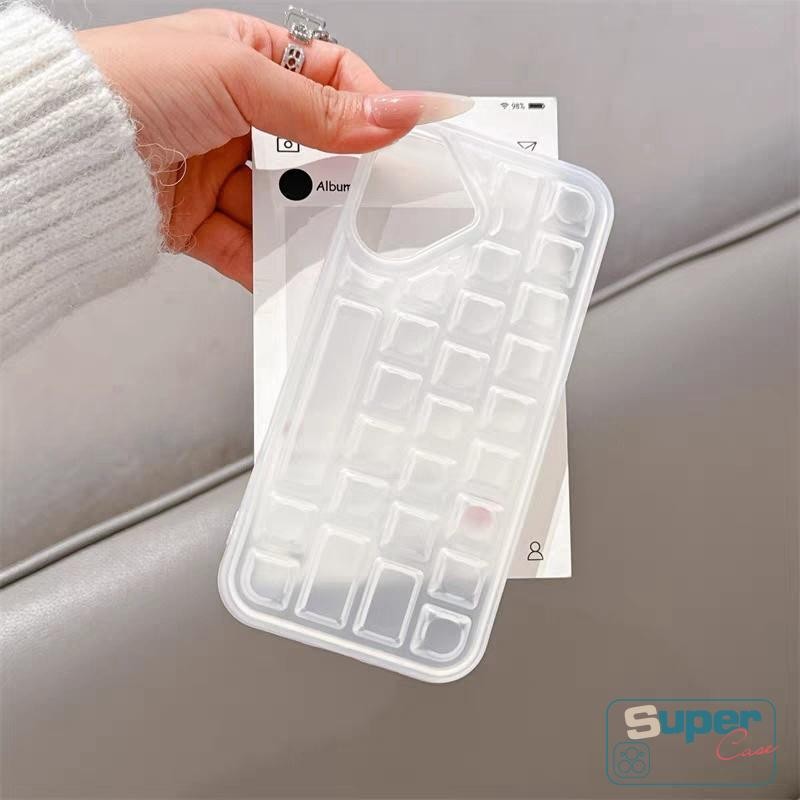 Ốp Lưng Tương Thích Cho IPhone 13 17 11 16 15 12 14 Pro Max Air XR 6s 6 16 7 8 15 14 Plus Xs Max SE 2020 Sang Trọng Đơn Giản Thời Trang Mờ Trắng Giải Trí Bàn Phím 3D Bìa Mềm