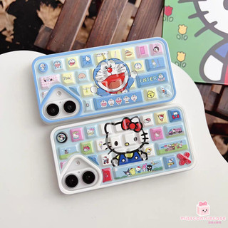 Ốp Lưng Cho Iphone 15 12 13 14 16 17 11 Pro Max Air XR X XS MAX 14 8 7 6 15 16 Plus SE 2020 Sáng Tạo Dễ Thương HelloKitty Doremon Entertainment 3D Bàn Phím
