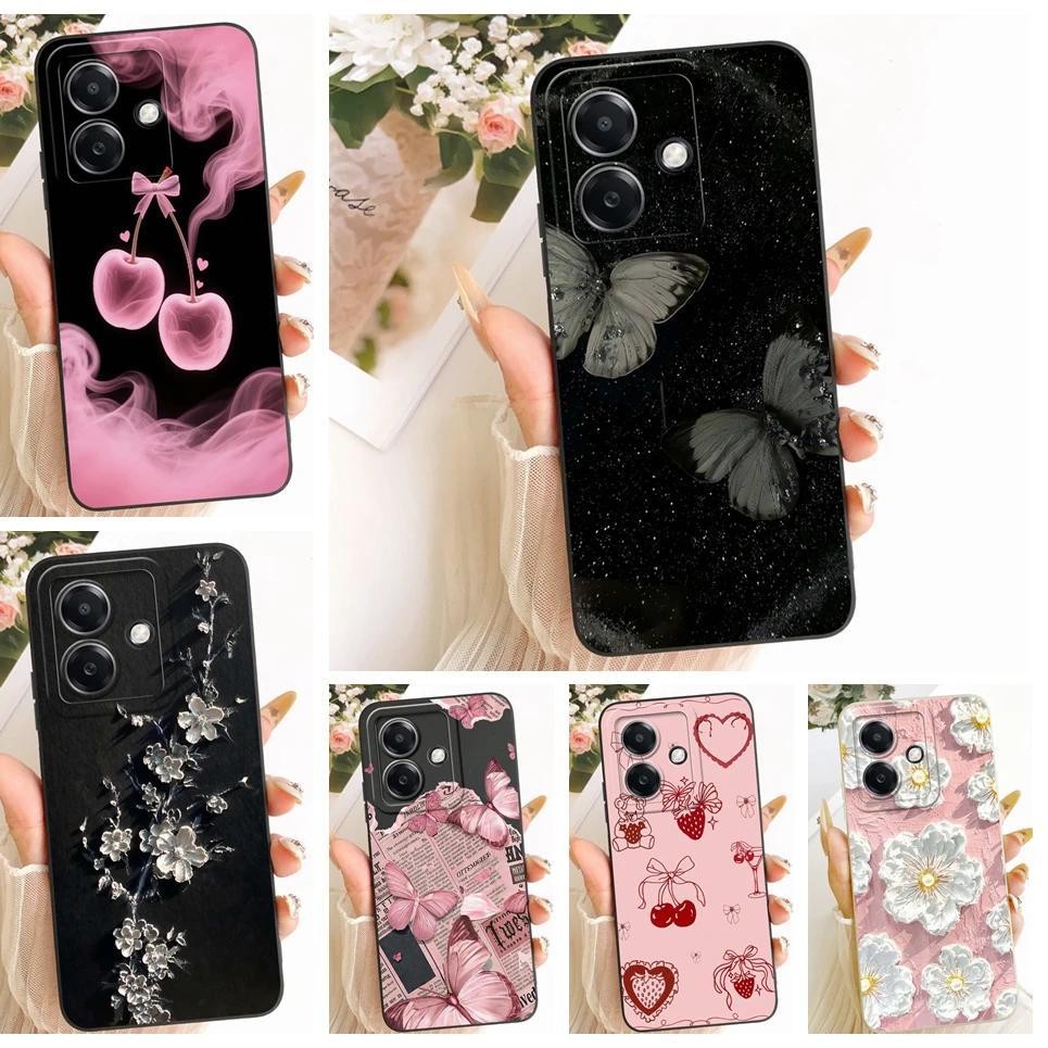 Ốp Điện Thoại In Hình Mèo Anh Đào Cho Oppo A3x CPH2641 CPH2681 / Oppo A3 4G 5G Ốp Lưng Silicon Lỏng Mờ Funda