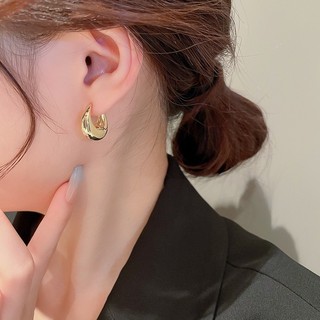 Bông tai hình chữ U bằng kim loại phong cách lạnh lùng, đa năng và cao cấp dành cho nữ