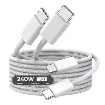 USB C sang USB C, Cáp USB C 240W, Cáp C sang C 6,6ft Sạc nhanh cho Macbook Pro / Macbook Air, iPad Pro 12.9 inch, iPhone 15 / Pro Max / Pro / Plus, Samsung Galaxy S23, Tương thích