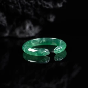 Nhẫn Móng Vuốt Mèo Ngọc Nữ - Blue Water Ice Jade 3D Khắc - Nhiều Kích Cỡ - Ngọc Tự Nhiên Được Chứng Nhận - Thời Trang Dễ Thương