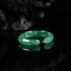 Nhẫn Móng Vuốt Mèo Ngọc Nữ - Blue Water Ice Jade 3D Khắc - Nhiều Kích Cỡ - Ngọc Tự Nhiên Được Chứng Nhận - Thời Trang Dễ Thương