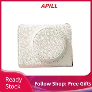 apill Gugxiom Camera Case cho ZV1 ZV 1 Phụ kiện Túi lưu trữ bằng da PU kỹ thuật số có dây đeo vai có thể tháo rời Cam Tích hợp lỗ ren 1/4 (Trắng)