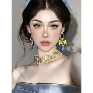 Lâu Đài Công Chúa Công Nghiệp Nặng Baroque Thời Trung Cổ Cổ Vòng Cổ Cao Cấp Cảm Giác Giả Đá Quý Bông Tai Tiệc Bộ Trang Sức Nữ 2026-6-11