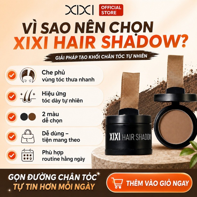 XIXI Phấn Tóc Tạo Viền Tóc Tự Nhiên, Che Khuyết Điểm, Lâu Trôi, Dễ Dặm Lại, Cho Mái Tóc Dày Dắn D769