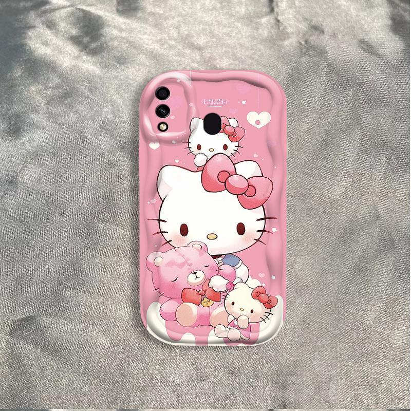 Vỏ Silicon Hoạt Hình Cho Samsung A20 A30 Phụ Kiện 3D Vỏ Điện Thoại Mềm TPU Kitty Sinh Viên Chống Sốc Ốp Lưng
