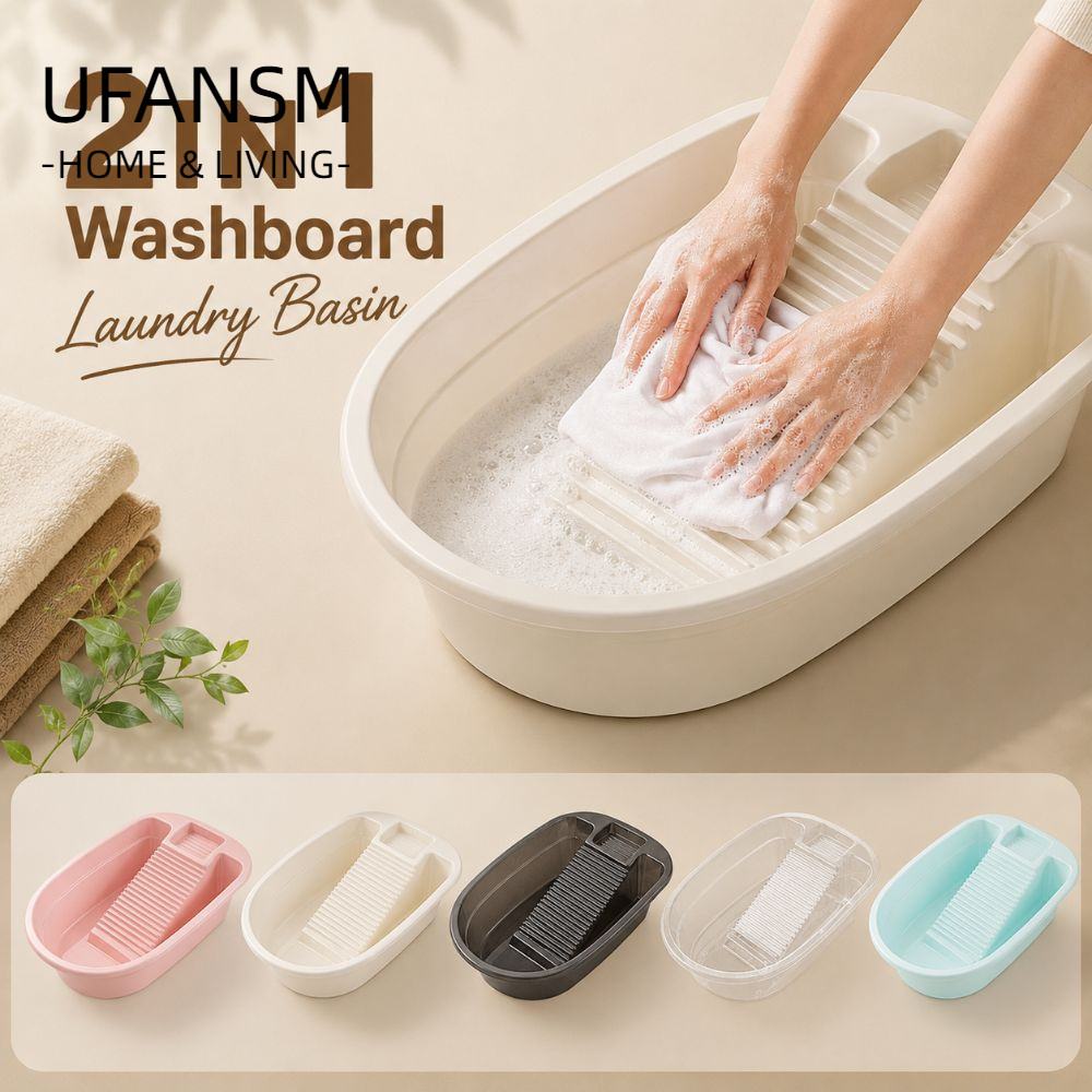 Chậu Giặt UFASM, Chậu Giặt Đồ Lót Chống Trơn Trượt 2IN1, Bồn Giặt Đa Năng Dày Đa Năng Dung Tích Lớn Tay Quần Áo