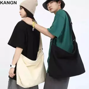 Túi xách KANGN, Túi đeo vai đa năng bằng vải Canvas, Túi Tote du lịch sức chứa lớn thời trang Túi đi học dành cho học sinh