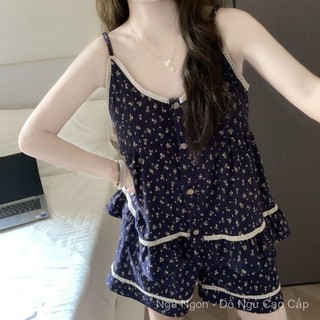 [Pre-Order]-Bộ Đồ Ngủ Two-Piece Cho Nữ from rộng với Miếng Lót Ngực, Thiết Kế Mới và Thoáng Mát cho Mùa hè Mát mẻ