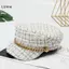 LUImo Thu Đông Ngọc Trai Dây Xích Flat Top Mũ Hải Quân Thời Trang Mũ Nồi Newsboy Mũ Berret Người Phụ Nữ Hình Bát Giác Mũ Thiết Kế Nữ Trang Phục SBS