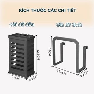 Kệ nhà bếp đa năng chống gỉ, 2-3 tầng điều chỉnh, có giá để dao, thớt và lỗ cắm đũa thìa.
