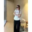 Nơ cay trắng ngọt ngào Slim-fit Áo ngắn nữ Thiết kế mùa hè Cảm giác cô gái nóng bỏng Vai trước ngắn @ -
