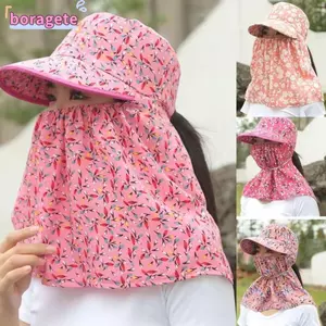 Mũ chống nắng BORAGETE, Mũ hái trà chống tia cực tím bảo vệ cổ, Vành rộng thông thường thoáng khí có nắp che nắng mùa hè