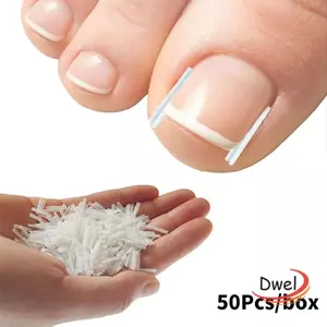 DWEL 50 Cái / hộp Miếng Dán Đàn Hồi, Miếng Lót Làm Đầy Móng Tay Dụng Cụ Chỉnh Sửa Móng Chân Phát Triển, Dụng Cụ Làm Móng Chân Nẹp Nhựa Dụng Cụ Làm Móng Chân Phát Triển Ngón Chân Điều Trị Móng Tay Kẹp Thẳng