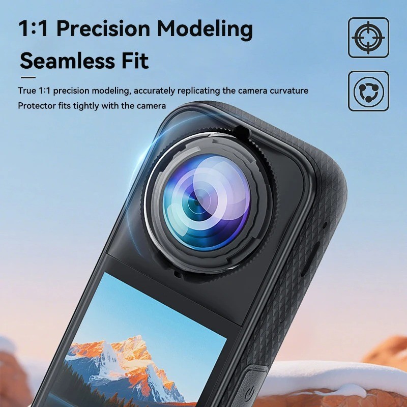 Tương thích với Insta 360 X4 Air X5 X3 Vỏ bảo vệ ống kính toàn cảnh Kính cường lực Chống trầy xước Vỏ bảo vệ chống rơi Ống kính bảo vệ