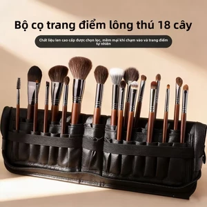 Bộ 18 Cọ Trang Điểm Cao Cấp Đầy Đủ Loại - Lông Cừu Tự Nhiên: Cọ Mắt, Cọ Kem Nền, Cọ Má