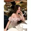 Mùa hè 2026 Phong cách mới Thiết kế đầy màu sắc lệch vai hẹp đẹp Top Pure Desire Một vai