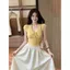 Mùa hè Phong cách mới Phong cách Hàn Quốc Niche Áo thun dệt kim ngắn tay phong cách nhẹ nhàng Thiết kế cổ chữ V Sense Slim-