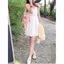 Tình yêu đầu tiên Nữ tính Phong cách nhẹ nhàng Váy ngắn màu trắng mùa hè Váy chữ a lông tơ cổ tích nhỏ