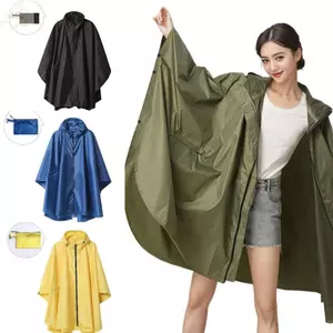 Áo mưa ngoài trời AWNGD, Áo mưa có mũ trùm đầu đa chức năng, Vỏ che mưa di động cỡ lớn nhẹ Đi bộ đường dài du lịch