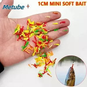 METUBE 100 CÁI Mồi Câu Cá Mềm, Đuôi T 6 Màu Mồi Câu Cá, Phụ Kiện Câu Cá 1cm Silicon Nổi Mồi Câu Cá
