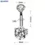 Bluelover 7 Cái / bộ Thép Không Gỉ Pha Lê Bụng Nút Nhẫn Rốn Cơ Thể Trang Sức Xuyên Mới