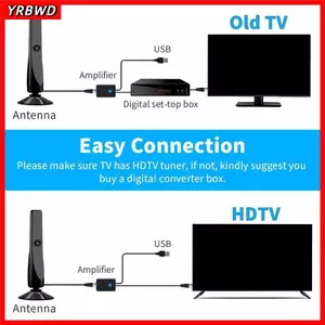 Ăng-ten TV kỹ thuật số YRBWD, Ăng-ten TV HDTV nhiều kênh 1080P, Bộ thu ăng-ten độ phân giải cao đa năng chuyên nghiệp trong nhà / ngoài trời