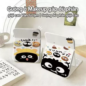 Gương makeup gấp gấu nhỏ hoa nhỏ họa tiết nhẹ nhàng nữ sinh