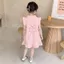 Bé gái (90-150) Mùa hè Phong cách mới Áo thun cổ búp bê màu hồng hoạt hình Mèo con Xù hàng đầu công chúa