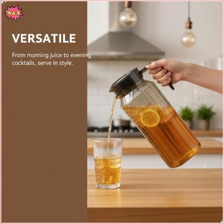 Bình đựng nước có gân dung tích lớn N & X 1.1L có nắp và tay cầm Bình đựng nước trong suốt để sử dụng tại nhà và văn phòng.